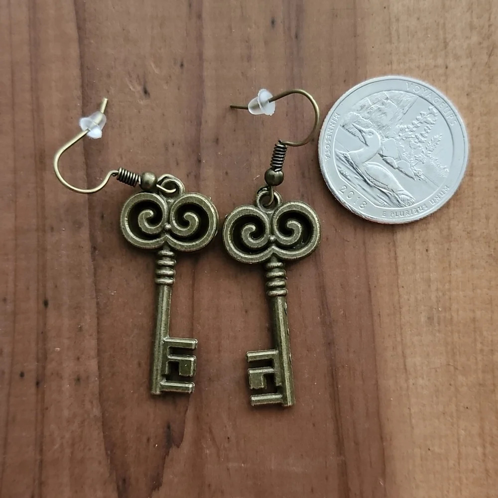 Vintage Key Earrings